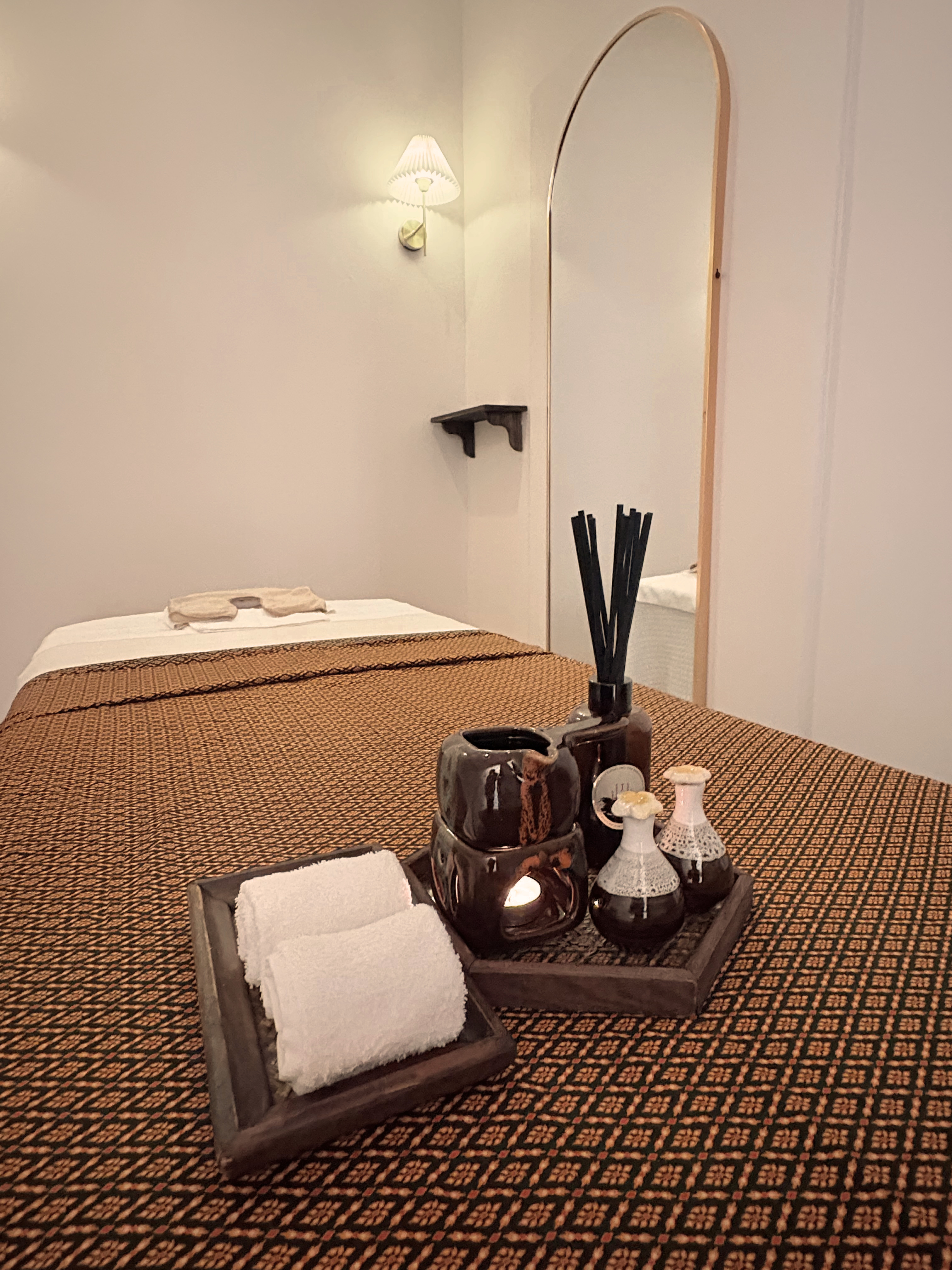 Couples massage at Siam Soul Auckland — two treatment tables prepared side by side in private room